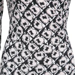Pre Owned Diane Von Furstenberg Abstract Floral Printed Silk Jersey New Julian Two Wrap Dress M