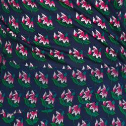 Pre Owned Diane Von Furstenberg Navy Blue Zen Floral Print Irina Wrap Dress L