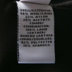 Pre Owned Diane Von Furstenberg Black Animal Patterned Leather Sleeve Detail Marvela Jacket M