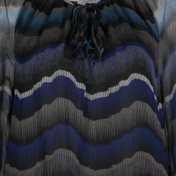 Pre Owned Diane Von Furstenberg Multicolor Printed Silk Tie Detail Saylor Blouse M