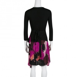 Pre Owned Diane Von Furstenberg Multicolor Printed Riviera Wrap Dress S