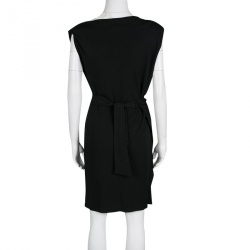 Pre Owned Diane Von Furstenberg Black Cowl Neck Waist Tie Detail Phiala Dress M