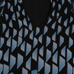 Pre Owned Diane von Furstenberg Maiko Geometric Print Top L