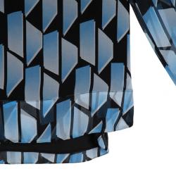 Pre Owned Diane von Furstenberg Maiko Geometric Print Top L