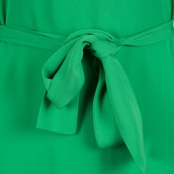 Pre Owned Diane Von Furstenberg Green Silk Long Sleeve Belted Maja Dress S