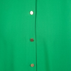 Pre Owned Diane Von Furstenberg Green Silk Long Sleeve Belted Maja Dress S