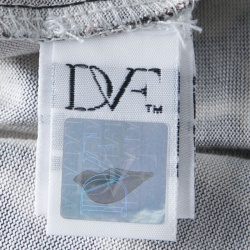 Pre Owned Diane Von Furstenberg Snow Cheetah Printed Silk Jersey Wrap Jumpsuit S