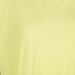 Pre Owned Diane Von Furstenberg Yellow Sleeveless Drop Waist Belted Gagon Dress S