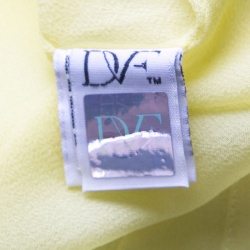 Pre Owned Diane Von Furstenberg Yellow Sleeveless Drop Waist Belted Gagon Dress S