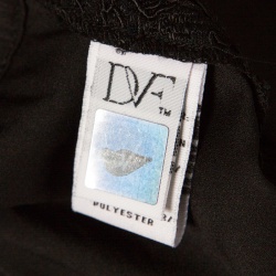 Pre Owned Diane Von Furstenberg Black Floral Lace Scallop Trim Detail Zarita Maxi Dress L