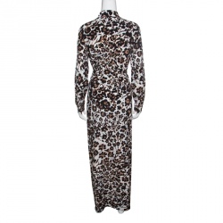 Pre Owned Diane Von Furstenberg Multicolor Printed Silk Amina Maxi Dress S