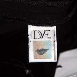 Pre Owned Diane Von Furstenberg Black Dotted Wasitband Detail Elsa Skirt M