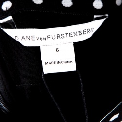 Pre Owned Diane Von Furstenberg Black Dotted Wasitband Detail Elsa Skirt M