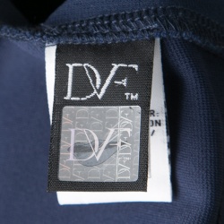 Pre Owned Diane Von Furstenberg Navy Blue V-Neck Jeannie Dress M