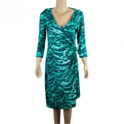 Pre Owned Diane Von Furstenberg Oletta Printed Dress M