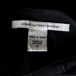 Pre Owned Diane Von Furstenberg Grey Slub Knit Wool Panel Detail Sleeveless Sheath Dress L