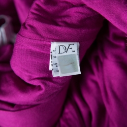 Pre Owned Diane Von Furstenberg Berry Pink Floral Lace Zarita Scoop Dress M