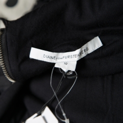 Pre Owned Diane Von Furstenberg Black Floral Lace Zarita Scoop Dress L