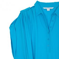 Pre Owned  Diane Von Furstenberg Karin Kimono Sleeve Crepe Shirt Dress M