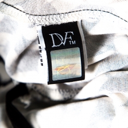 Pre Owned Diane Von Furstenberg Monochrome Printed Silk Jersey New Jeane Two Wrap Dress M