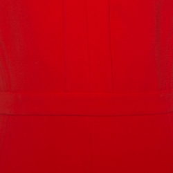 Pre Owned Diane Von Furstenberg Red Jersey Sleeveless Fleur Sheath Dress M