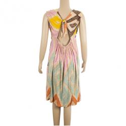 Pre Owned Diane Von Furstenberg Ora Printed Dress L