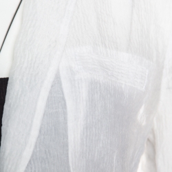 Pre Owned Diane Von Furstenberg Off White Crinkled Sheer Christian Blazer S
