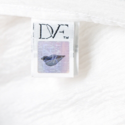 Pre Owned Diane Von Furstenberg Off White Crinkled Sheer Christian Blazer S