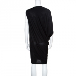 Pre Owned Diane Von Furstenberg Black Asymmetric Sleeve Wilma Joon Dress XS