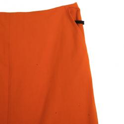 Pre Owned Diane Von Furstenberg Orange Belted Delion Skirt S