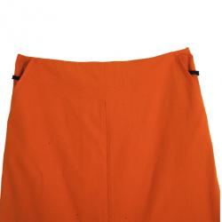 Pre Owned Diane Von Furstenberg Orange Belted Delion Skirt S
