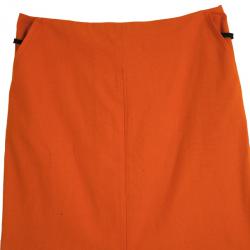 Pre Owned Diane Von Furstenberg Orange Belted Delion Skirt S