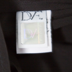 Pre Owned Diane von Furstenberg Monochrome Geometric Print Wool and Silk Flared Amelia Skirt S