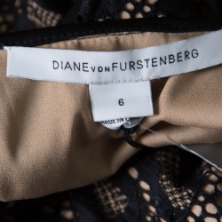 Diane Von Furstenberg Black Embellished Lace Zadie Jumpsuit M