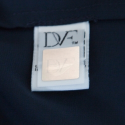 Pre Owned Diane Von Furstenberg Deep Indigo Silk Bethune Maxi Wrap Skirt XL