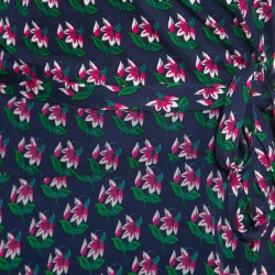 Pre Owned Diane Von Furstenberg Navy Blue Zen Floral Print Irina Wrap Dress M