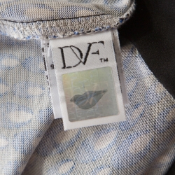 Pre Owned Diane Von Furstenberg Blue Printed Silk Irina Wrap Dress S