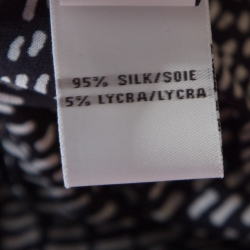 Pre Owned Diane von Furstenberg Monochrome Printed Silk Pharo Shirt Dress M