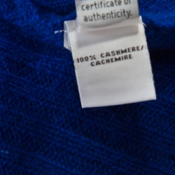 Pre Owned Diane von Furstenberg Cobalt Blue Rib Knit Cashmere Kingston Sweater S