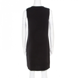 Pre Owned Diane Von Furstenberg Black Embellished Twiggy Hot Fix Check Dress M