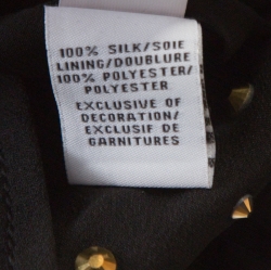 Pre Owned Diane Von Furstenberg Black Embellished Twiggy Hot Fix Check Dress M