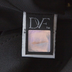 Pre Owned Diane Von Furstenberg Black Embellished Twiggy Hot Fix Check Dress M