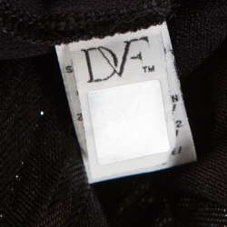 Pre Owned Diane Von Furstenburg Black Metallic Plisse Heavyn Wrap Maxi Dress M