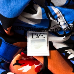 Pre Owned Diana Von Furstenburg Multicolor Dahlia Coralline Printed Silk Freya Dress L