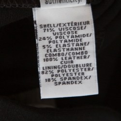 Pre Owned Diane Von Furstenberg Black Contrast Leather Panel Detail Lisa Pencil Skirt S