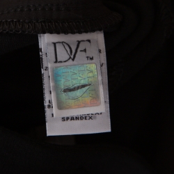 Pre Owned Diane Von Furstenberg Black Contrast Leather Panel Detail Lisa Pencil Skirt S