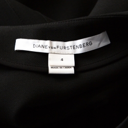 Pre Owned Diane Von Furstenberg Black Jersey Pintucked Skirt Detail Monica Dress S