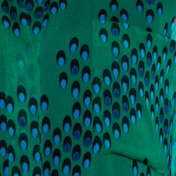 Pre Owned Diane von Furstenberg Green Chevron Spot Printed Silk Georgette Lorelei Two Blouse S