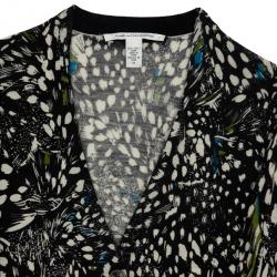 Pre Owned Diane Von Furstenberg Wild Quail Fraseire Button Down Cardigan Size M