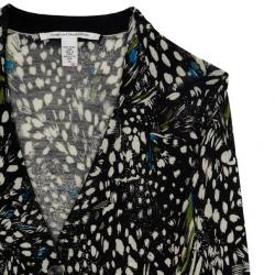 Pre Owned Diane Von Furstenberg Wild Quail Fraseire Button Down Cardigan Size M